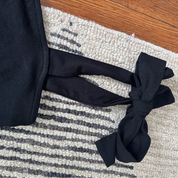 Adorable Black Bodysuit Top with Bow Straps - Picture 3 of 6